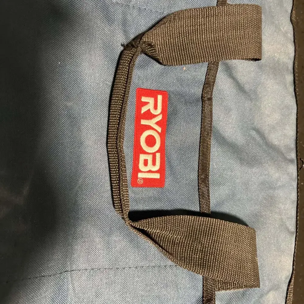 XL Ryobi Tool Bag 25”x12” Opens Wide Handle Zip Top Preowned Used Bottom Base